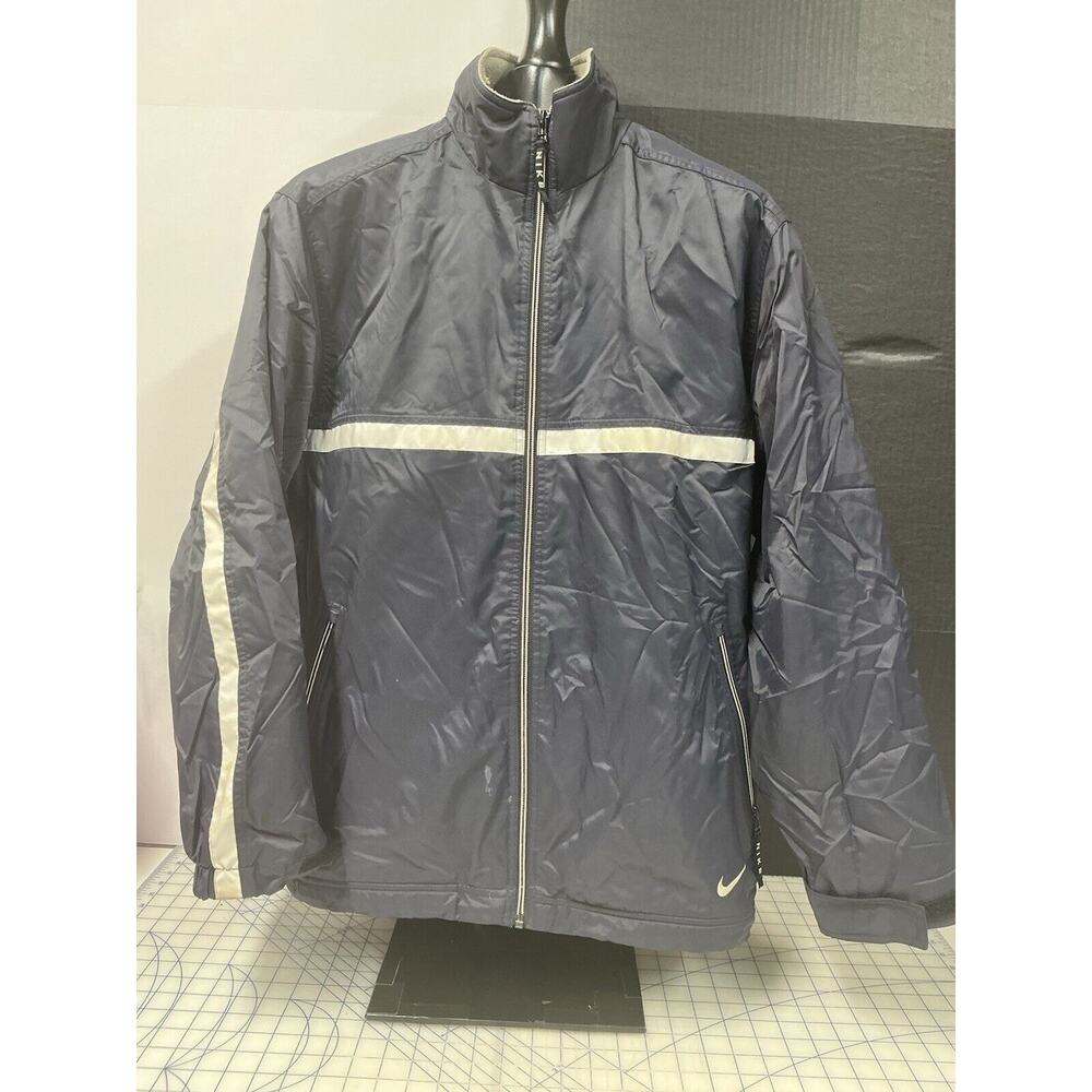 Vintage Nike Jacket Mens S Navy Full Zip Fleece Lined Coat Outdoor Y2K